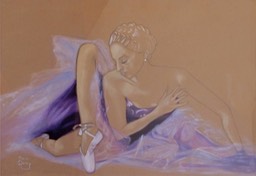 Ballerina. L'essence de la peinture. Oil. 680 x 500 mm